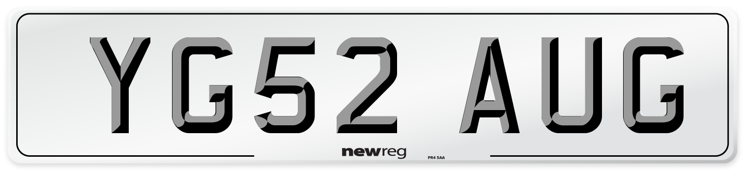 YG52 AUG Number Plate from New Reg